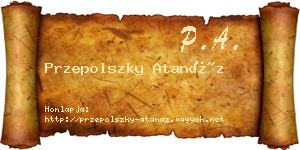 Przepolszky Atanáz névjegykártya